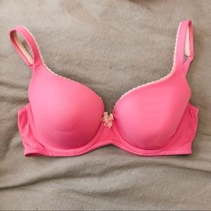 VS Lined Demi bra - Pink & Lace trim